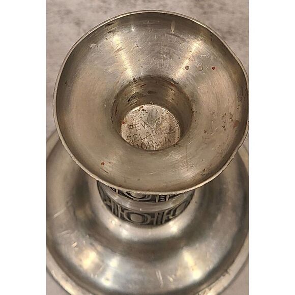 Vintage Mid-Century Modern Selandia Pewter Candlestick Norway Pair 4.25" GUC - Picture 10 of 11